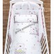 Babybett mit schmalem Band und Kommode + Wickelauflage aus Picci-Mami-Stoff + kostenlose Matratze und Kissen
