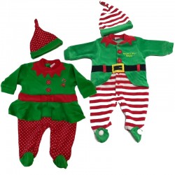 Tutina in ciniglia natalizia Elfo maschietto e femminuccia