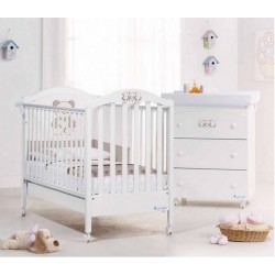 Dormitorio fun Azzurra Design con cuna y bañera cambiador para bebé - Colchón de regalo
